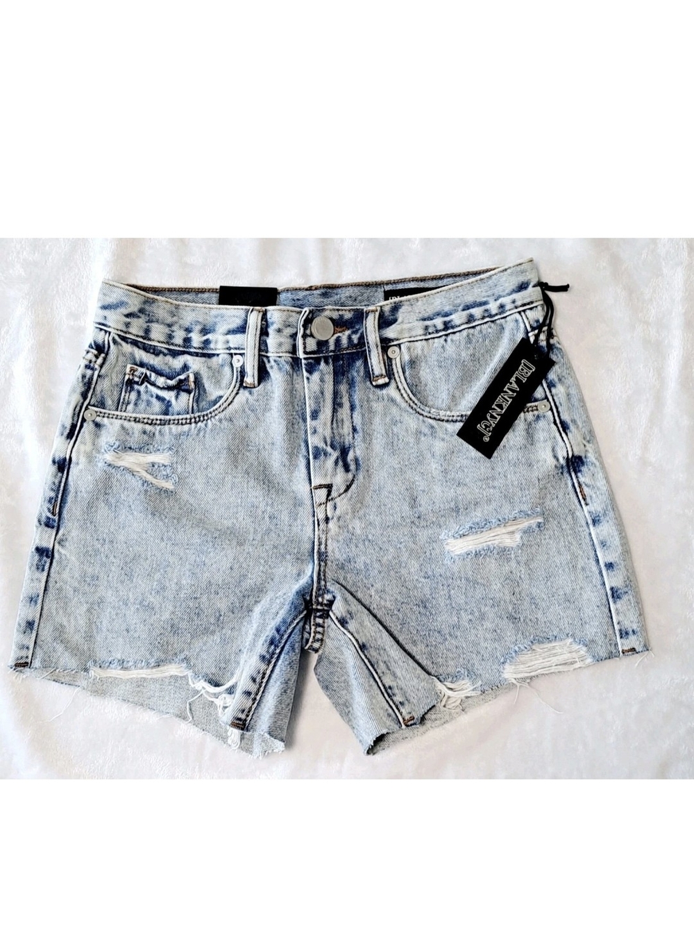Blank NYC Light Blue Distressed Jean Shorts SZ 24